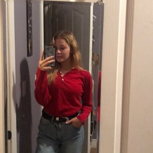 Anne Klein red long sleeve